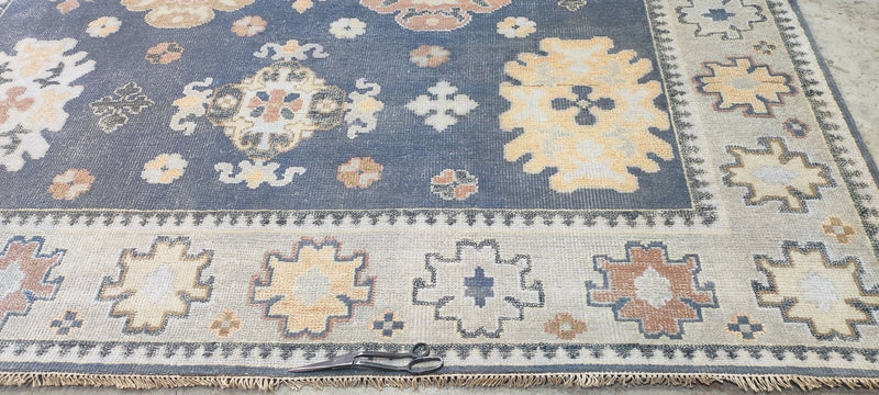 Judy Davis Hand-Knotted Oushak Rug Dark Grey and Tan 8x10 | Banana Manor Rug Company