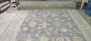 Julia Louis-Dreyfus 9x12 Grey and Tan Hand-Knotted Oushak Rug | Banana Manor Rug Company