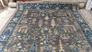 June Allyson 8.3x10 Grey and Blue Hand-Knotted Oushak Rug | Banana Manor Rug Company