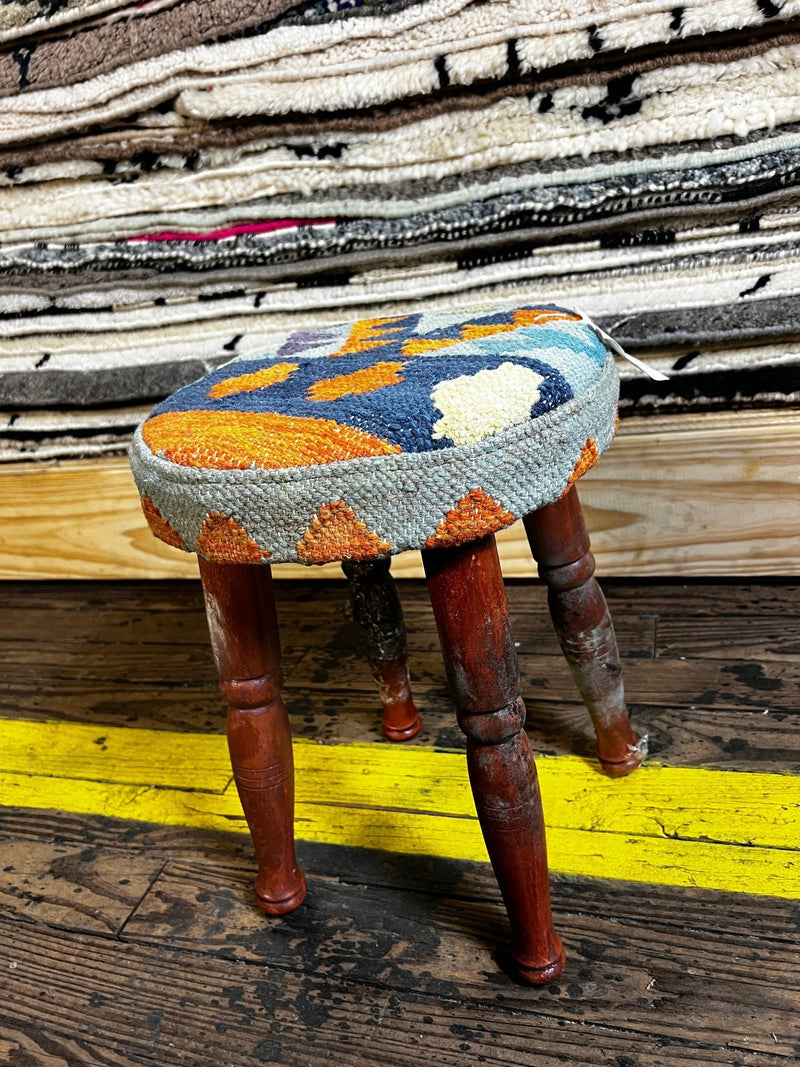 Justin Jeffre Wooden Upholstered Stool 12x12x16 (Assorted Styles) | Banana Manor Rug Company