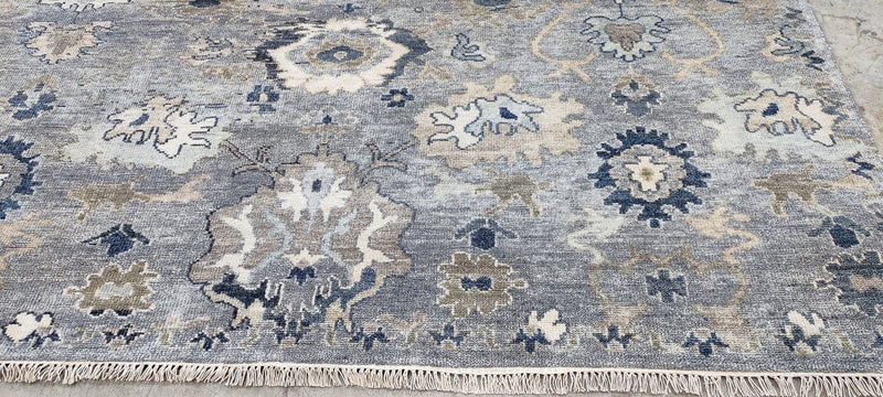 Kahi Lee Tan and Grey Hand-Knotted Oushak Rug 8x10 | Banana Manor Rug Company