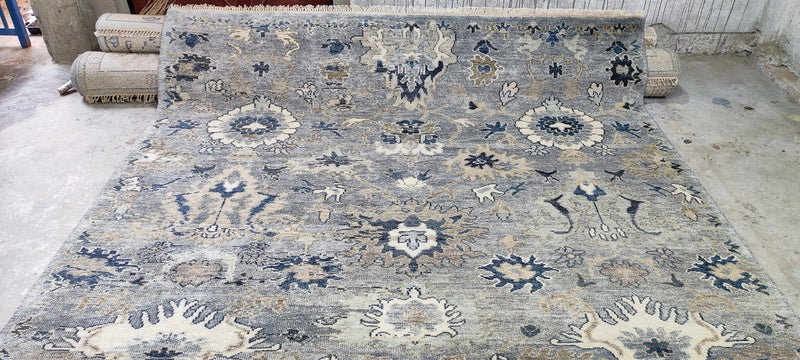 Kahi Lee Tan and Grey Hand-Knotted Oushak Rug 8x10 | Banana Manor Rug Company