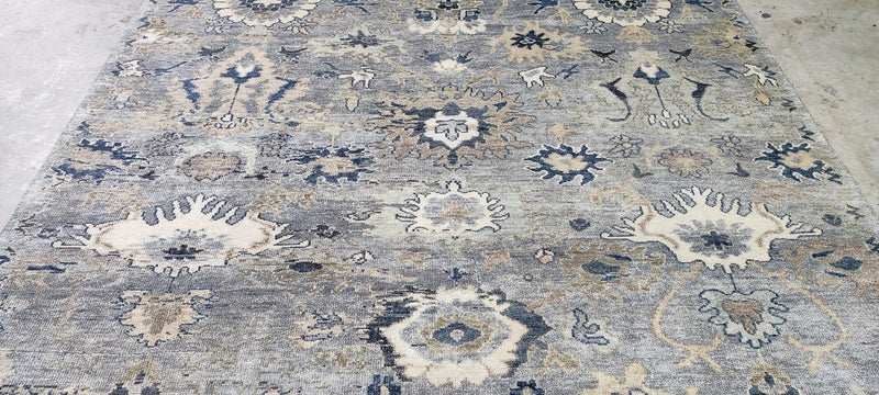 Kahi Lee Tan and Grey Hand-Knotted Oushak Rug 8x10 | Banana Manor Rug Company