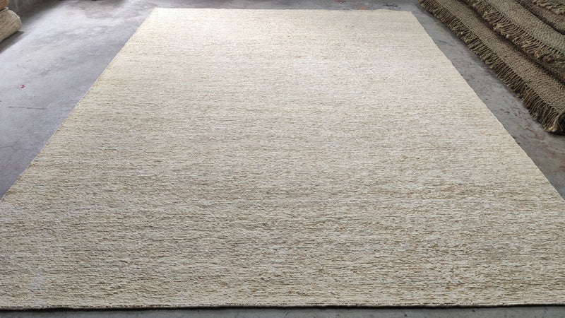 Kalena 8x11 White Handwoven Jute Soumak Rug | Banana Manor Rug Company