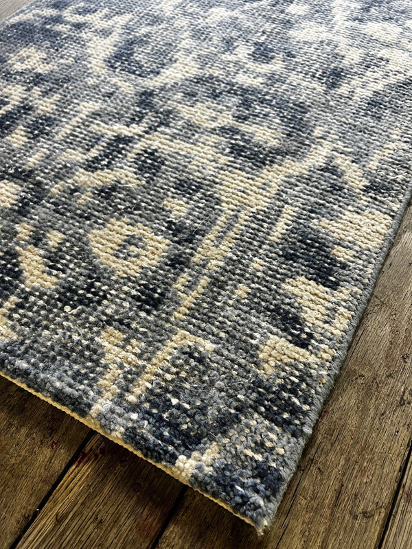 "Karlijn"Blue and Beige Hand-Knotted Oushak Sample 8x10 | Banana Manor Rug Company