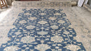Kate Hudson 8.3x9.9 Blue and Beige Hand-Knotted Oushak Rug | Banana Manor Rug Company
