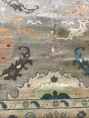 Katniss 9.3x11.9 Grey and Tan Hand-Knotted Oushak Rug | Banana Manor Rug Company