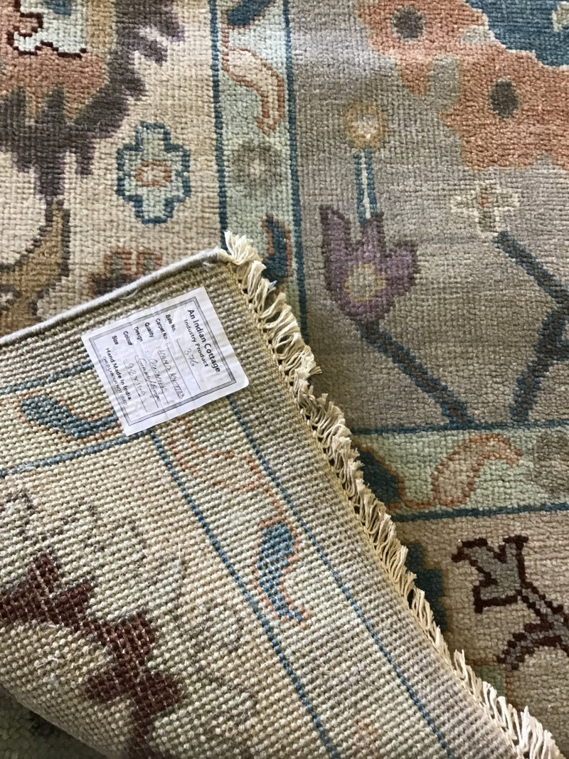 Katniss 9.3x11.9 Grey and Tan Hand-Knotted Oushak Rug | Banana Manor Rug Company