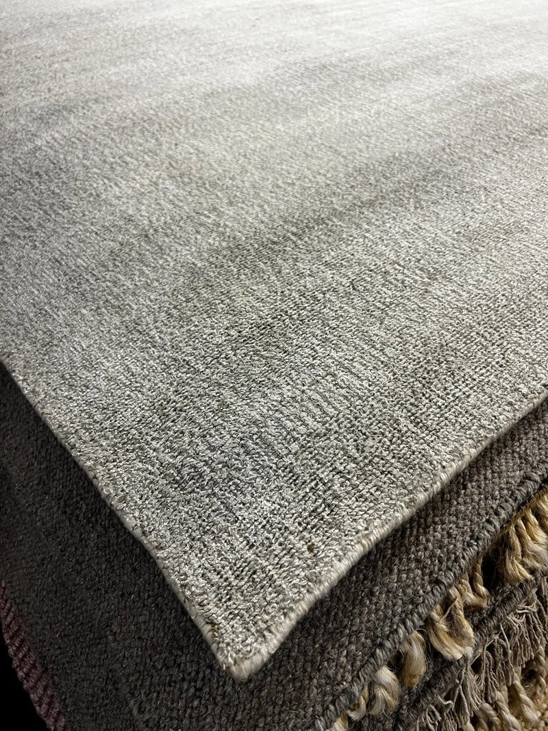 Kayla Loves Phil 6.6x9.6 Silver Handwoven Viscose Rug | Banana Manor Rug Company