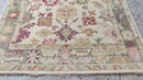 Kaylee 5.3x6 Ivory and Light Green Hand-Knotted Oushak Rug | Banana Manor Rug Company