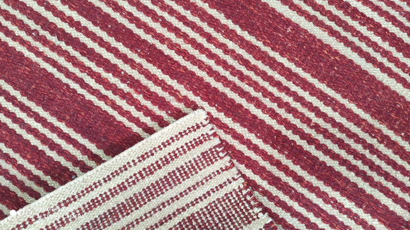 Keith the Handyman 3x5 Red Handwoven Durrie Rug | Banana Manor Rug Company