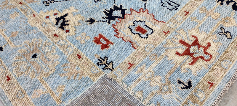 Kelly Behun Blue Hand-Knotted Oushak Rug 8x10 | Banana Manor Rug Company