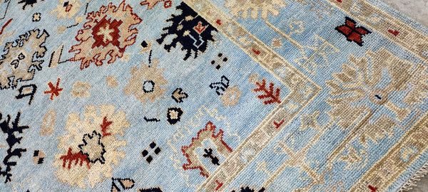 Kelly Behun Blue Hand-Knotted Oushak Rug 8x10 | Banana Manor Rug Company