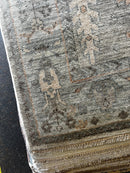 Kelly Klein 9x11.9 Tan and Grey Hand-Knotted Oushak Rug | Banana Manor Rug Company