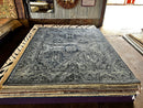 Kennedy 8x10 Hand-Knotted Blue Geometric Oushak Rug | Banana Manor Rug Company