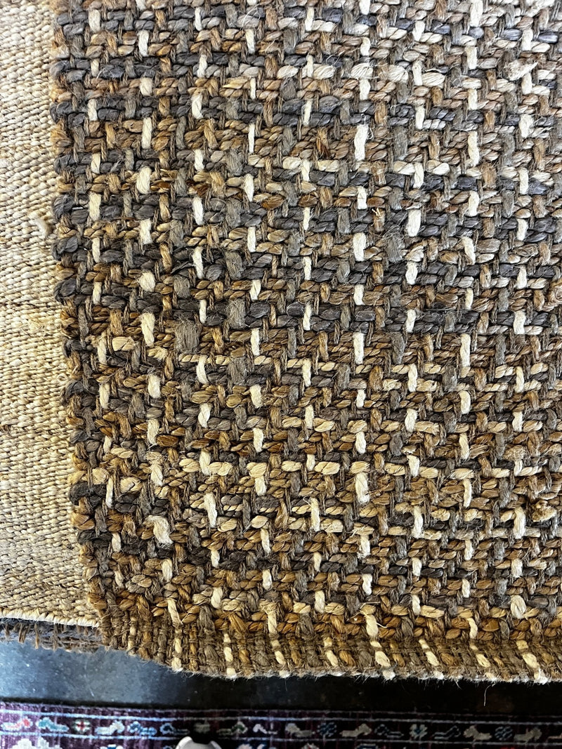 Kent Tekulve 8.3X9.6 Grey and Black Wool & Jute Durrie Rug | Banana Manor Rug Factory Outlet