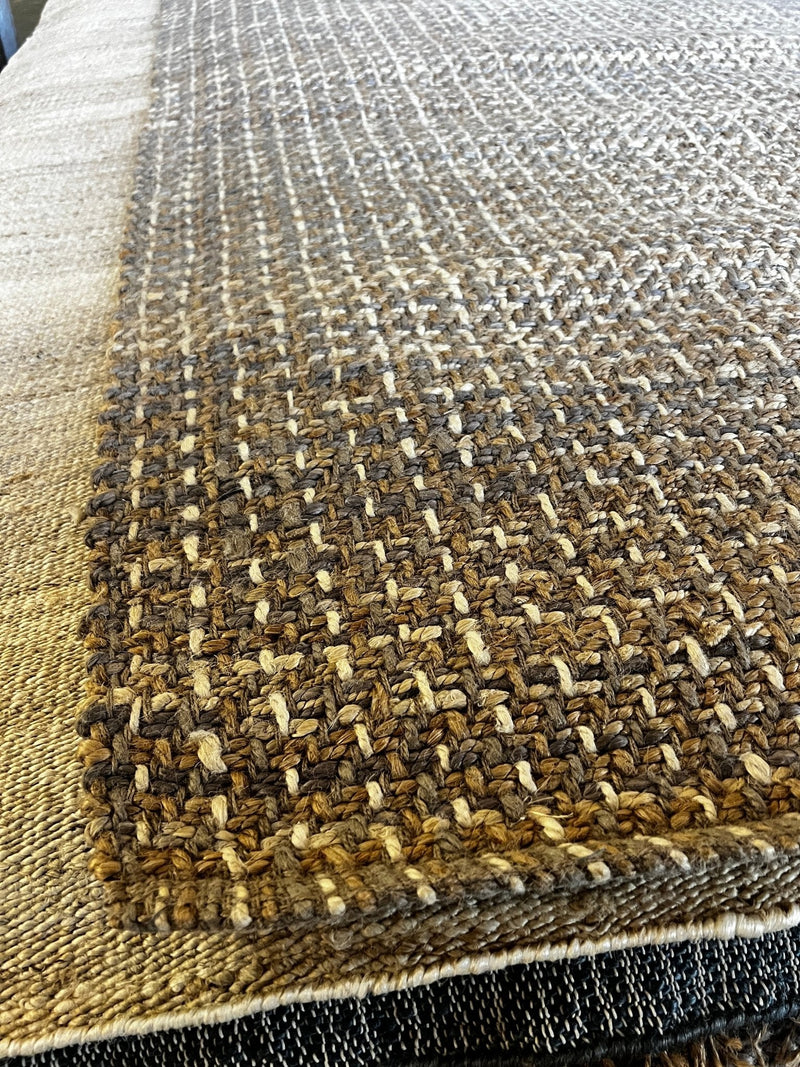 Kent Tekulve 8.3X9.6 Grey and Black Wool & Jute Durrie Rug | Banana Manor Rug Factory Outlet