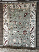 Kim Basinger 6x9 Light Green and Ivory Hand-Knotted Oushak Rug | Banana Manor Rug Company