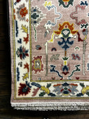 Kim Hertogs 2.6x8 Light Pink and Ivory Hand-Knotted Oushak Runner | Banana Manor Rug Company