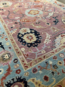 Kimball Rust and Light Blue Oushak Rug | Banana Manor Rug Company