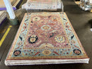 Kimball Rust and Light Blue Oushak Rug | Banana Manor Rug Company