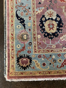 Kimball Rust and Light Blue Oushak Rug | Banana Manor Rug Company