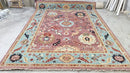 Kimball Rust and Light Blue Oushak Rug | Banana Manor Rug Company