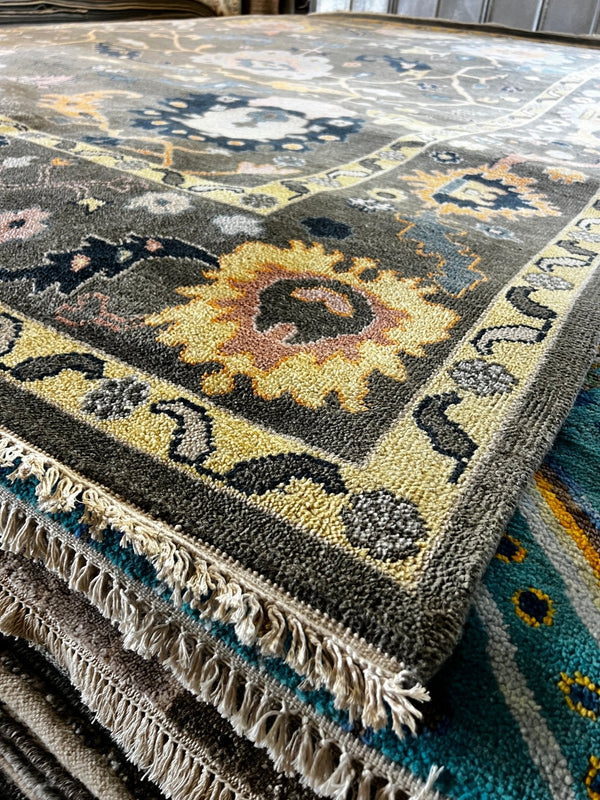 Kirsten Heiberg 9x12 Grey Hand-Knotted Oushak Rug | Banana Manor Rug Factory Outlet