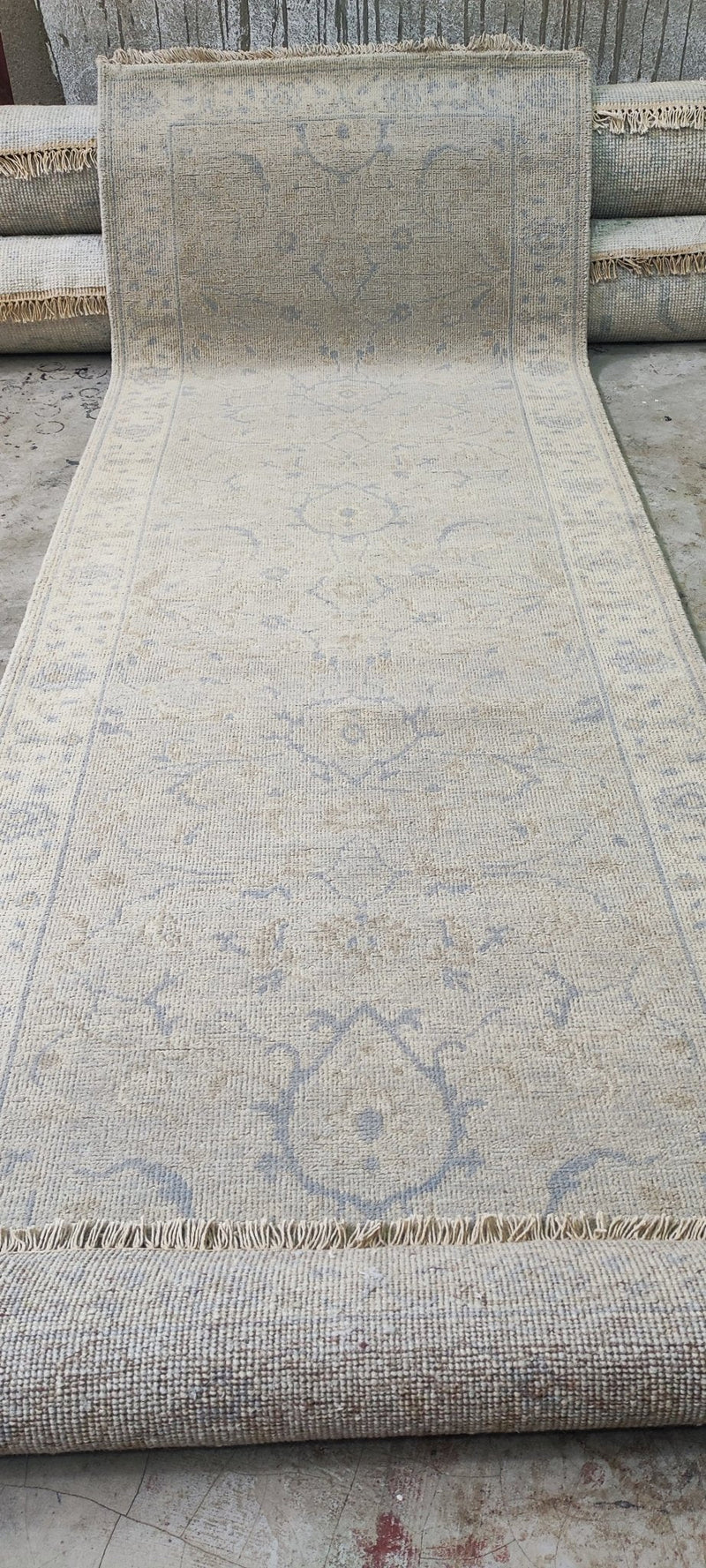 Kirsten Kemp Grey Hand-Knotted Oushak Runner 2.9x7.9 | Banana Manor Rug Company