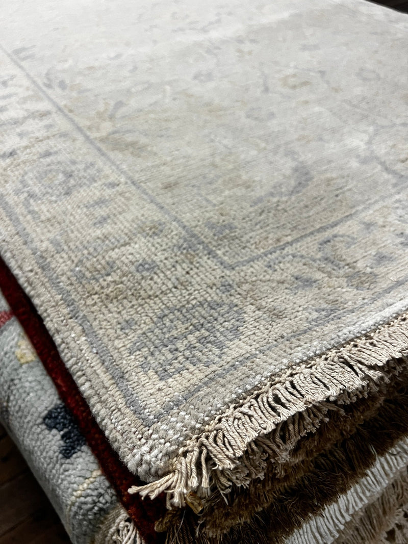 Kirsten Kemp Grey Hand-Knotted Oushak Runner 2.9x7.9 | Banana Manor Rug Company