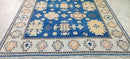 Kishani Perera Blue and Tan Hand-Knotted Oushak Rug 8x9.9 | Banana Manor Rug Company
