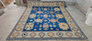 Kishani Perera Blue and Tan Hand-Knotted Oushak Rug 8x9.9 | Banana Manor Rug Company