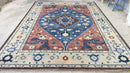 Kitty 9x12 Rust, Blue, and Tan Hand-Knotted Indo Persian Rug | Banana Manor Rug Company