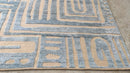 Kylie 9x12 Beige and Light Blue Hand-Knotted Modern Rug | Banana Manor Rug Company