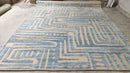 Kylie 9x12 Beige and Light Blue Hand-Knotted Modern Rug | Banana Manor Rug Company