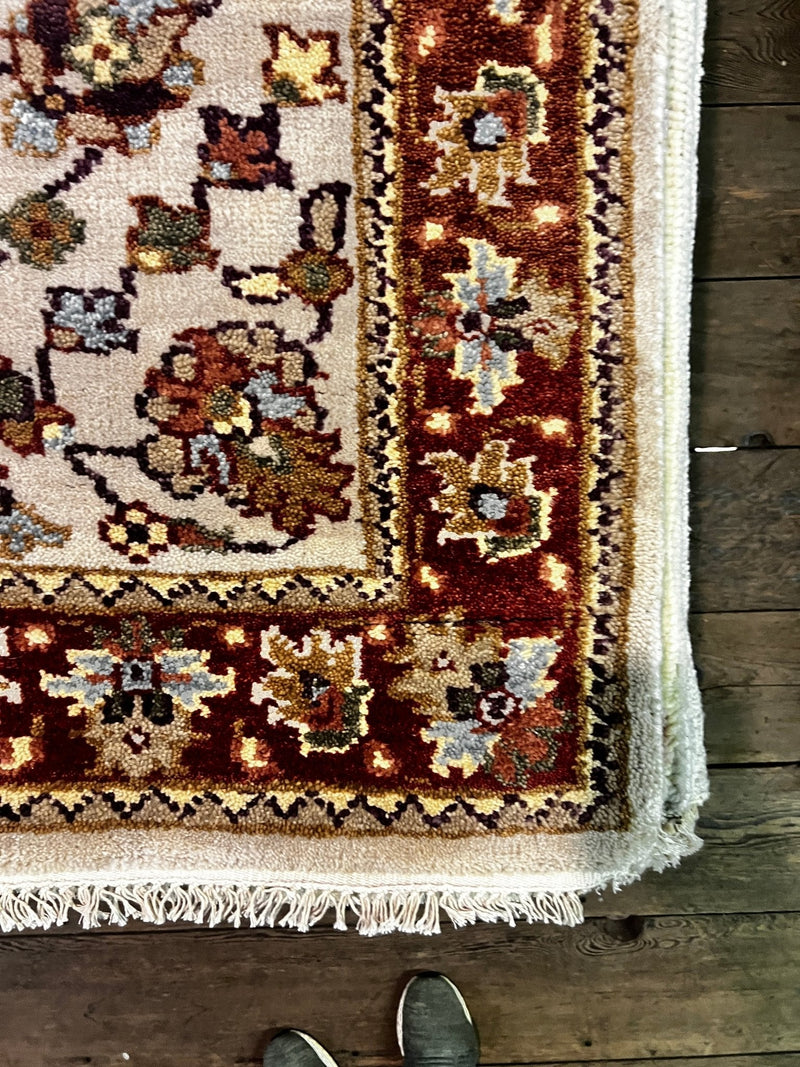 Kylie Bax 4x6 Hand-Knotted All Over Oushak Ivory and Rust | Banana Manor Rug Factory Outlet