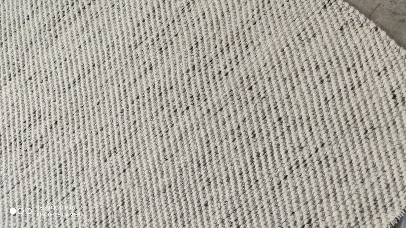 Lacey Underall 9x12.3 Handwoven White Durrie Rug | Banana Manor Rug Company