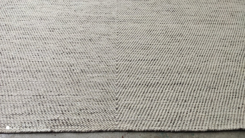 Lacey Underall 9x12.3 Handwoven White Durrie Rug | Banana Manor Rug Company