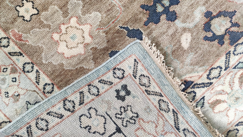 Lachlan 7.3x10 Light Blue and Beige Oushak Rug | Banana Manor Rug Company