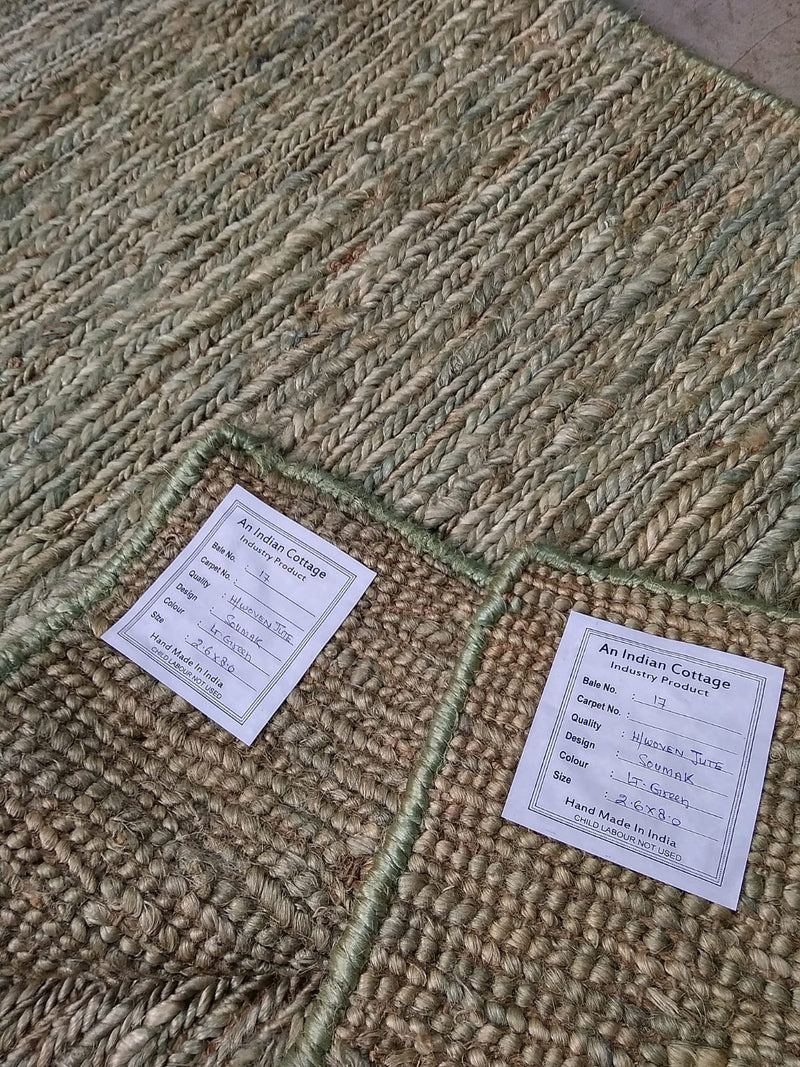 Lana Turner 2.6x8 Aqua Handwoven Soumak Runner | Banana Manor Rug Company