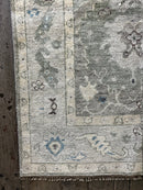 "Lara" Beige and Light Grey Hand-Knotted Oushak Sample 8x10 | Banana Manor Rug Company