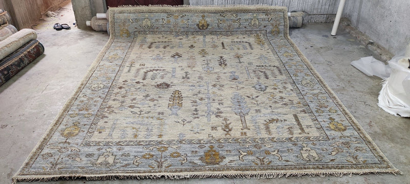 Laura Day Tan Hand-Knotted Oushak Rug 8x10 | Banana Manor Rug Company