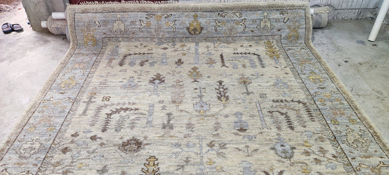 Laura Day Tan Hand-Knotted Oushak Rug 8x10 | Banana Manor Rug Company