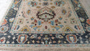 Laura Tesoro 8x10 Beige and Charcoal Hand-Knotted Oushak Rug | Banana Manor Rug Company