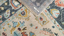Laura Tesoro 8x10 Beige and Charcoal Hand-Knotted Oushak Rug | Banana Manor Rug Company