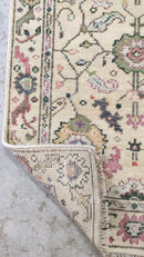Lauren 3x14 Hand-Knotted Off White Oushak Runner | Banana Manor Rug Company