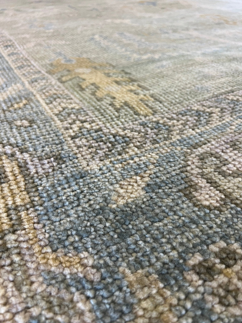 Lauren Geremia 8x10 Tan and Grey Hand-Knotted Oushak Rug | Banana Manor Rug Factory Outlet