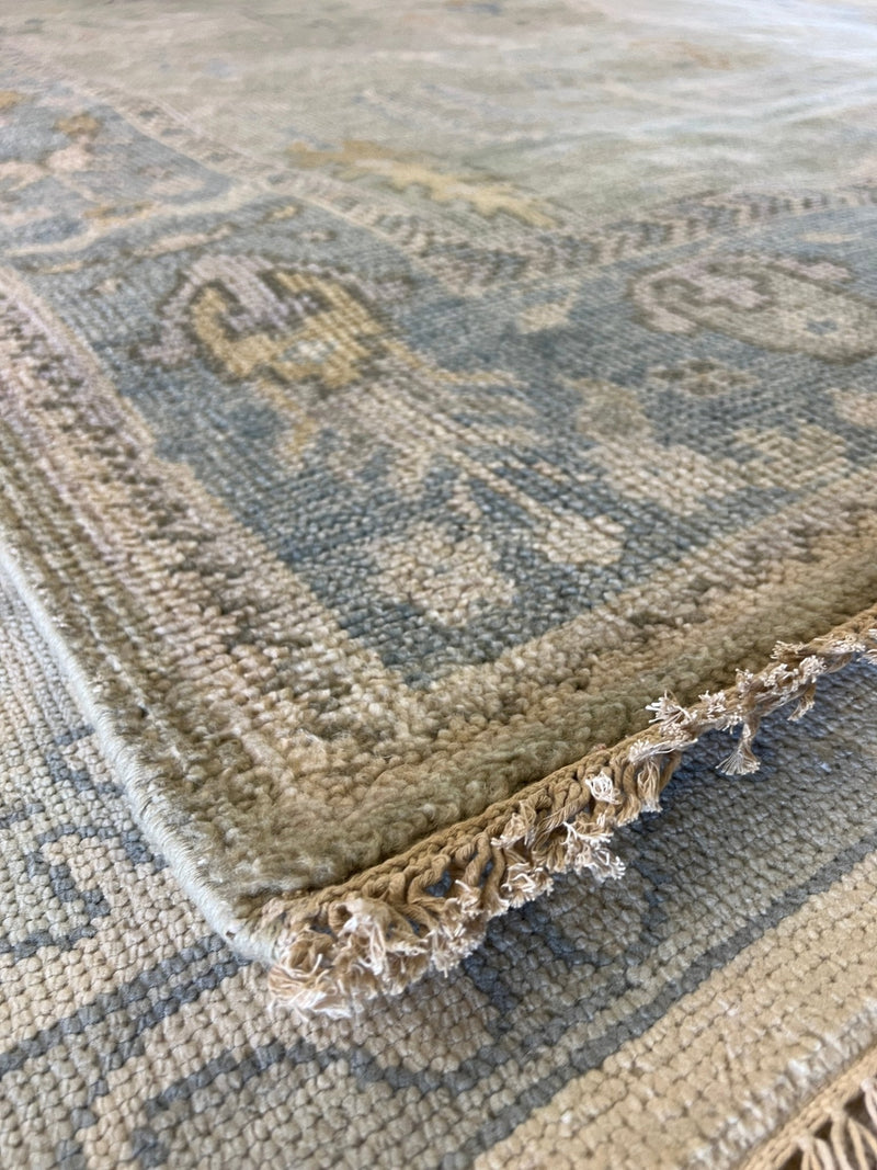 Lauren Geremia 8x10 Tan and Grey Hand-Knotted Oushak Rug | Banana Manor Rug Factory Outlet