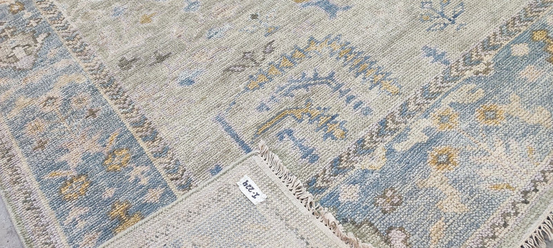 Lauren Geremia Tan and Grey Hand-Knotted Oushak Rug 8x10 | Banana Manor Rug Company