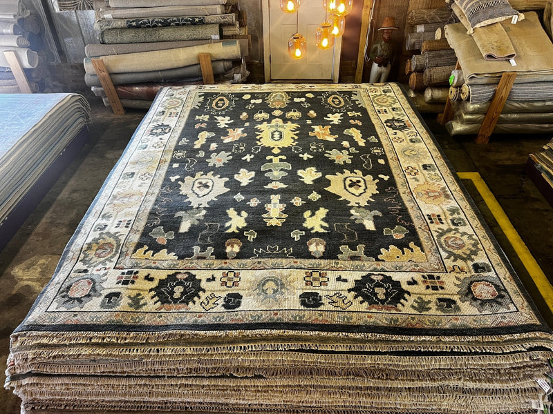 Lauren Graham 9x12 Grey and Ivory Hand-Knotted Oushak Rug | Banana Manor Rug Factory Outlet